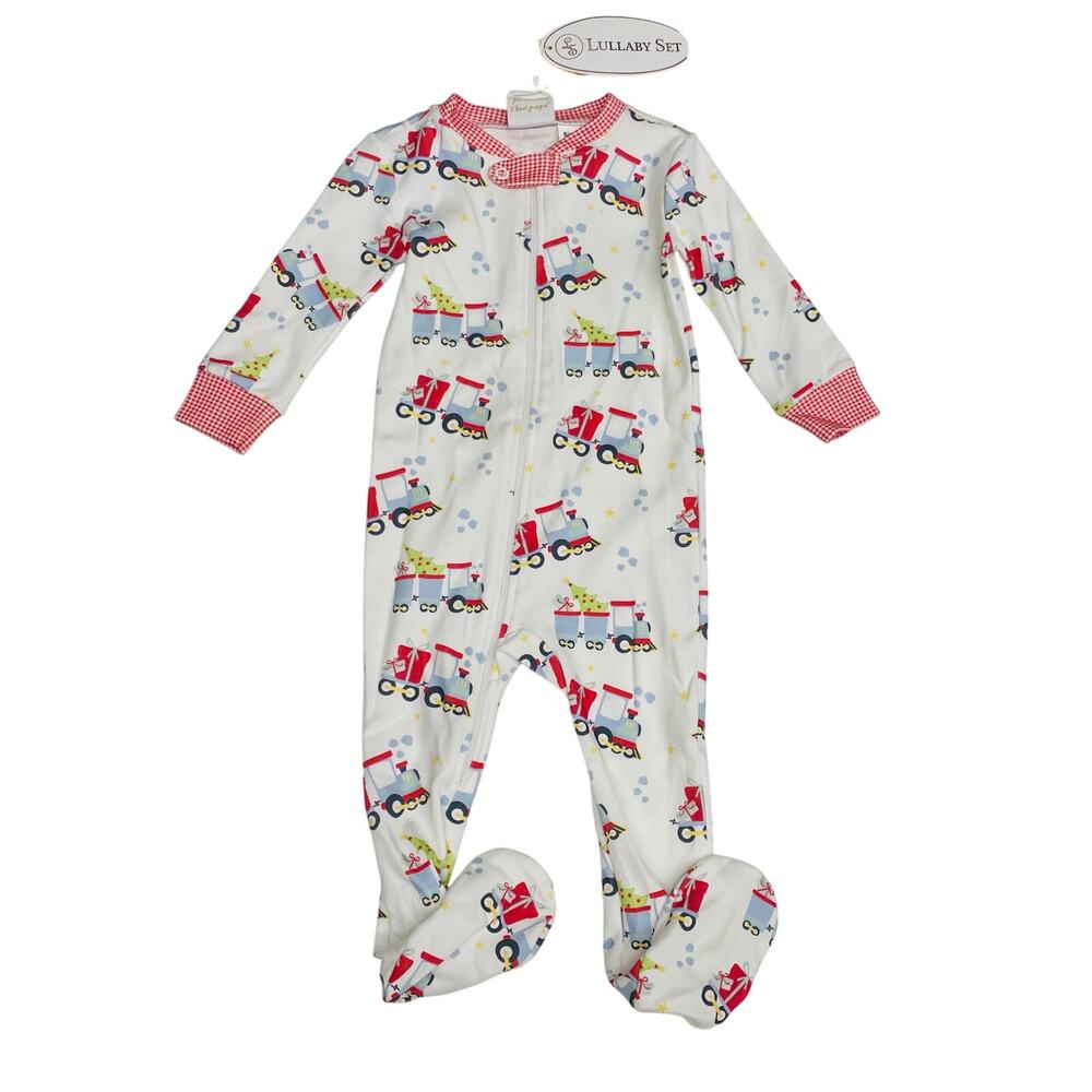 NWT Lullaby Set 24M All Aboard Footie PJs in Red Gingham
